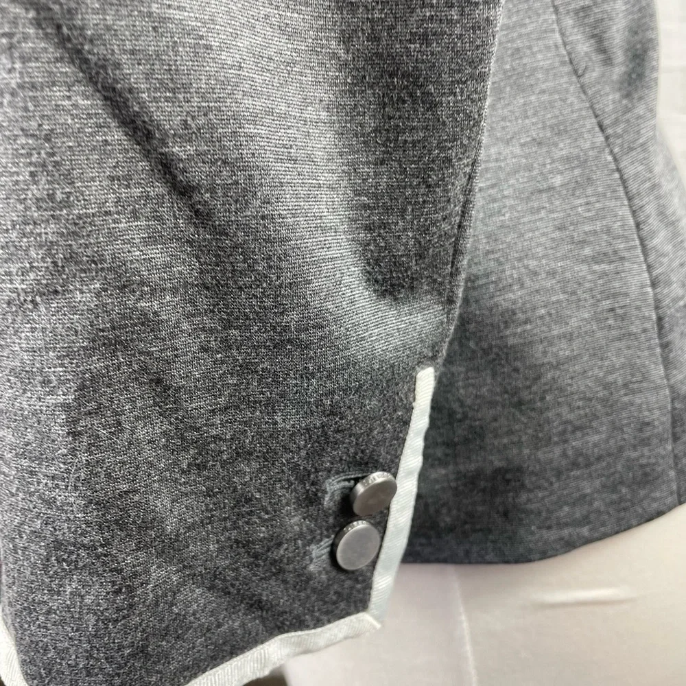 Banana‎ Republic Charcoal Blazer with Ivory Border Accents, Size 10